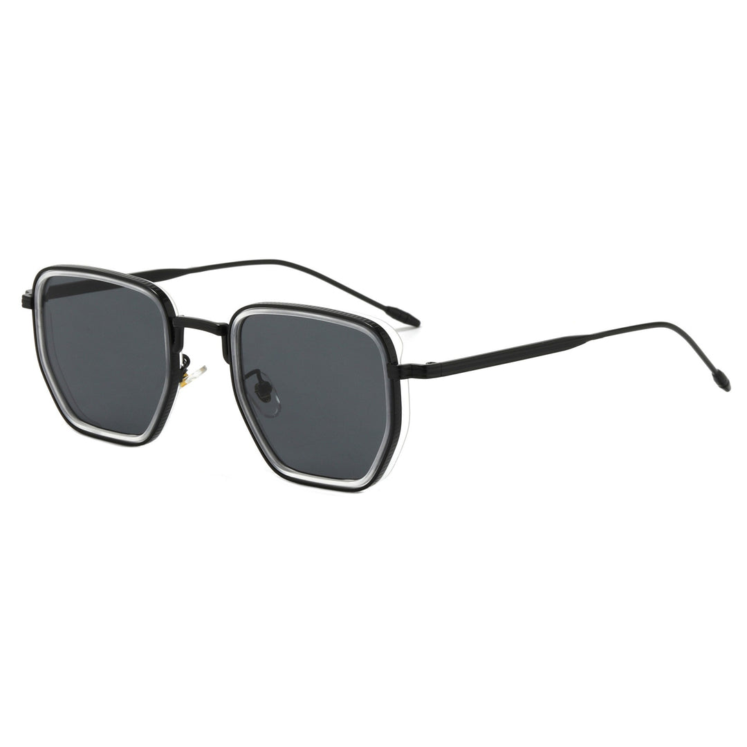 Dame Kvadratisk Designer Solbrille med moderne Metallramme Luvikno