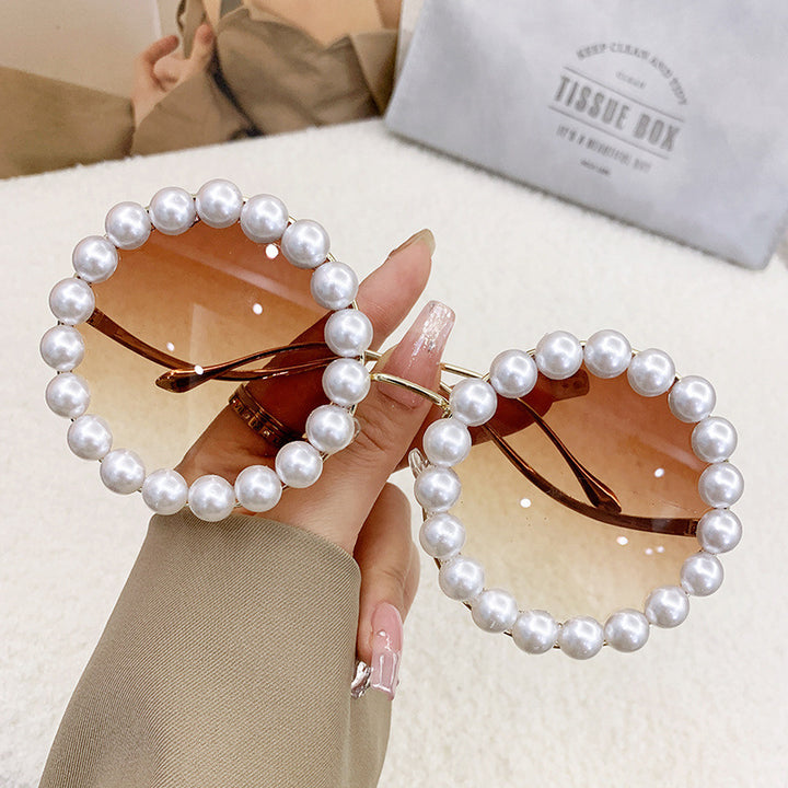 Damer elegant oversized solbriller med stilfull transparent ramme Luvikno