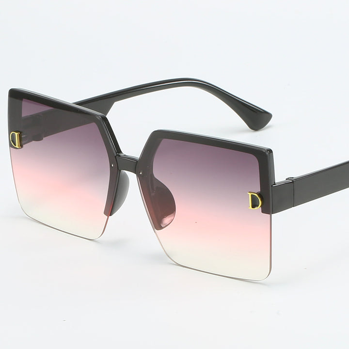 Damer oversized solbrille med høy kvalitet gradient Luvikno