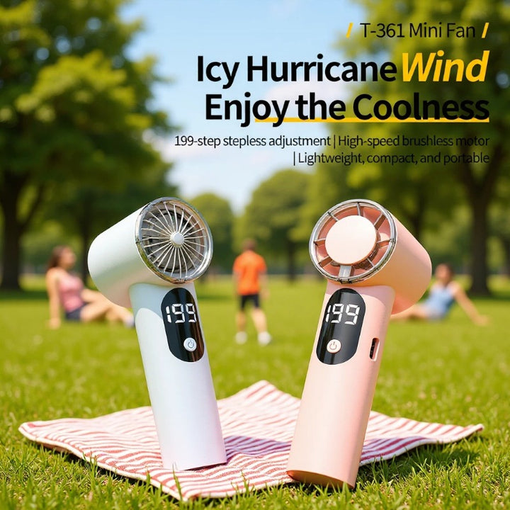 Unisex Høyytelses Oppladbar Håndholdt Vifte Luvikno