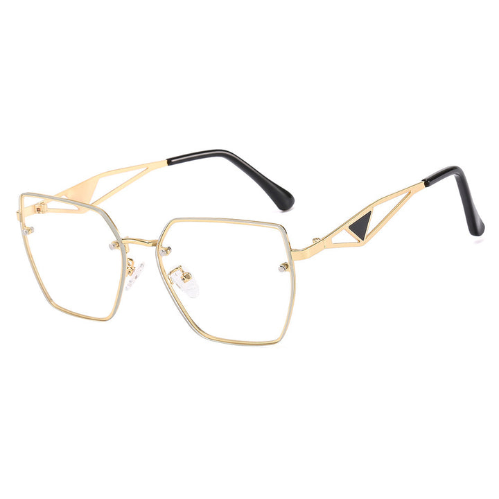 Dame geometrisk solbrille med filigran design Luvikno