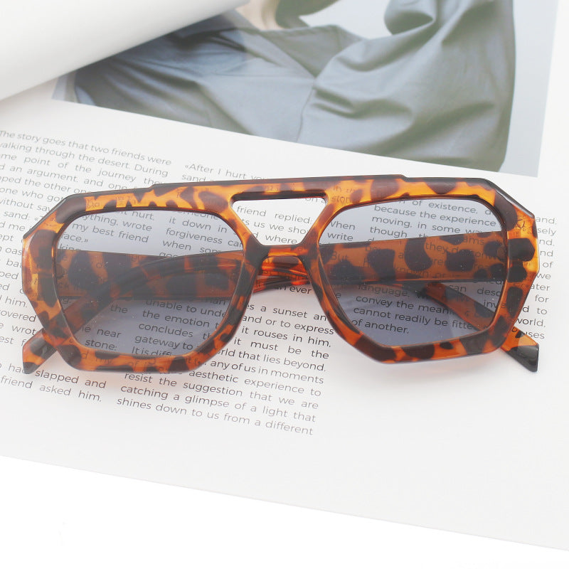 Dame fashionable sekskantet brille Luvikno