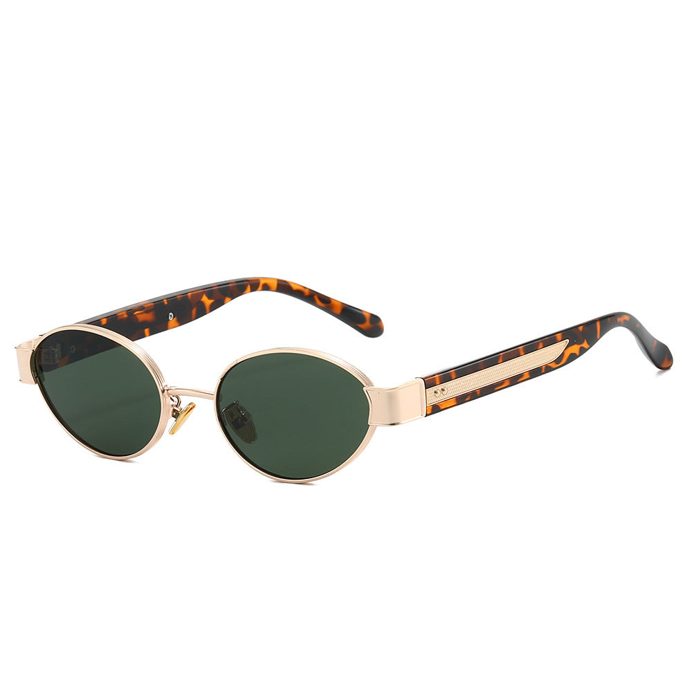 Dame solbrille i moderne, ovale ramme med harmonisk fargekombinasjon Luvikno