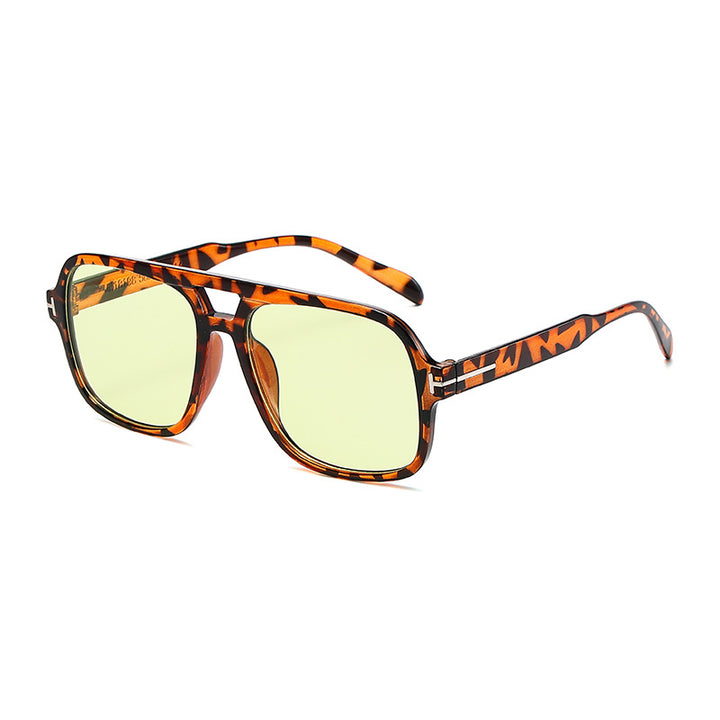 Dame Modischer quadratischer Solbrille med robust ramme Luvikno