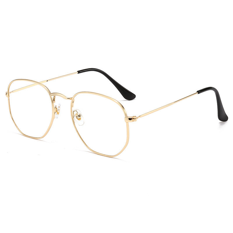 Dame Oversized solbriller med elegant gullmetallramme og solid UV-beskyttelse Luvikno