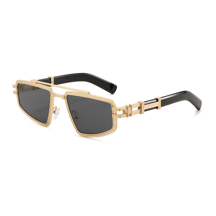 Dame Designer-solbrille med filigran metallramme og polariserte glass Luvikno