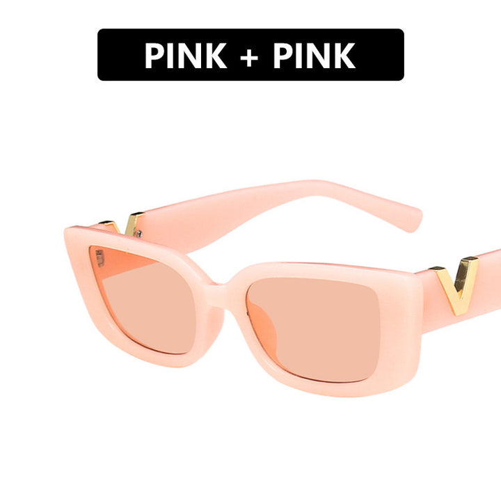 Damer moderne Cat-Eye solbriller med metall detaljer Luvikno