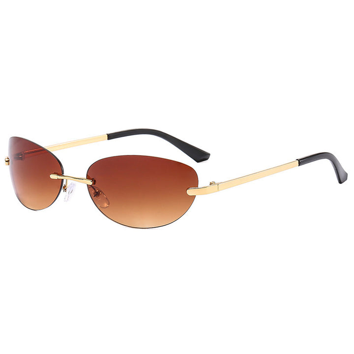 Dame moteriktig solbrille i elegant halvramme-B design Luvikno