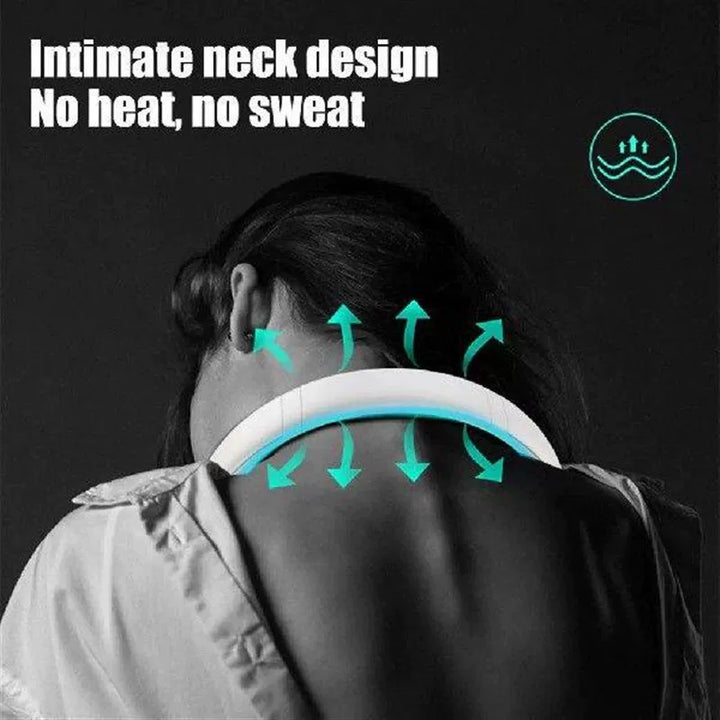 Unisex en størrelse ergonomisk U-formet bærbar nakke kjøleventilator med bladløs luftstrøm Luvikno