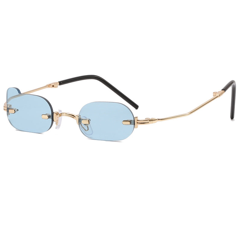 Damer eksklusiv modisk solbrille med glinsende metallramme Luvikno