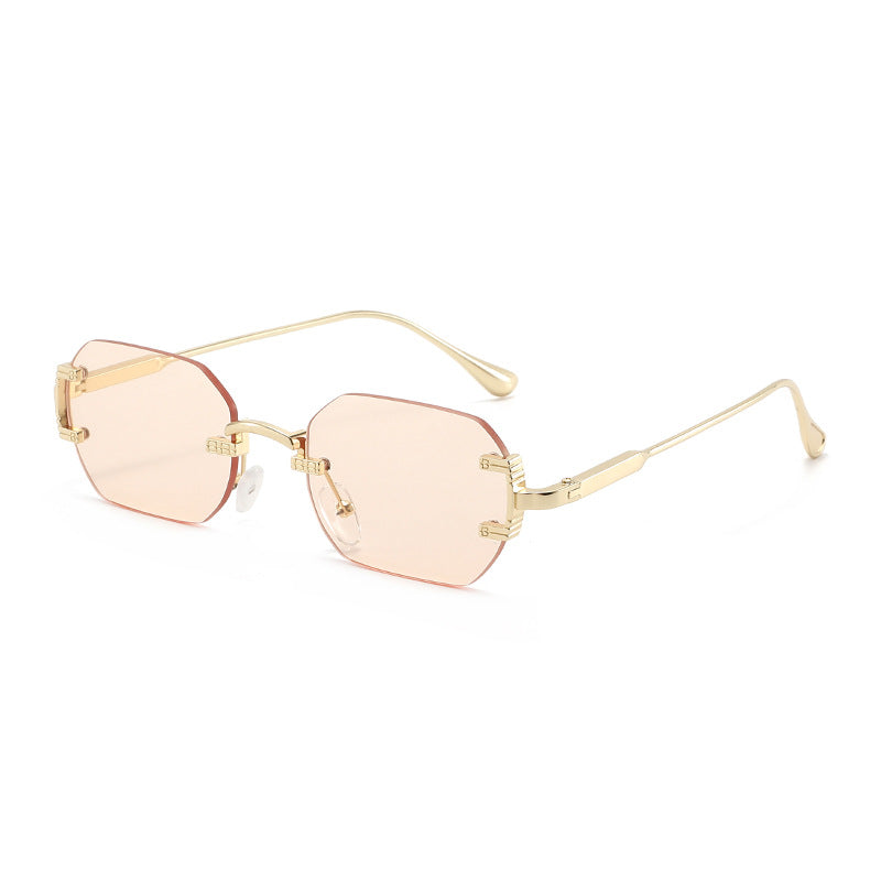 Damer geometrisk solbrille med luksuriøs metallramme og beskyttende UV-filter Luvikno