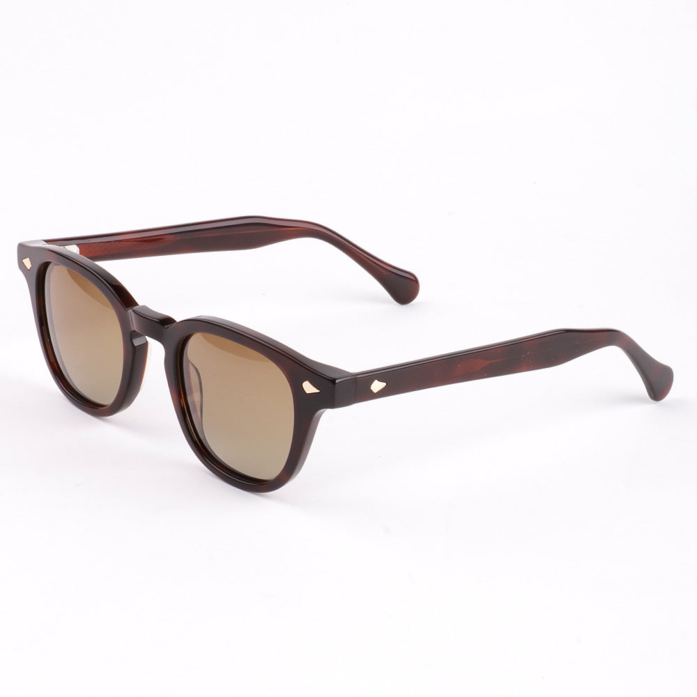 Dame solbrille med eksklusiv geometrisk ramme og polariserte glass Luvikno