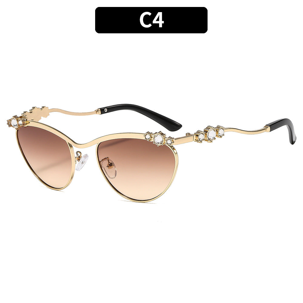 Dame Designer-solbrille med glitrende detaljer Luvikno