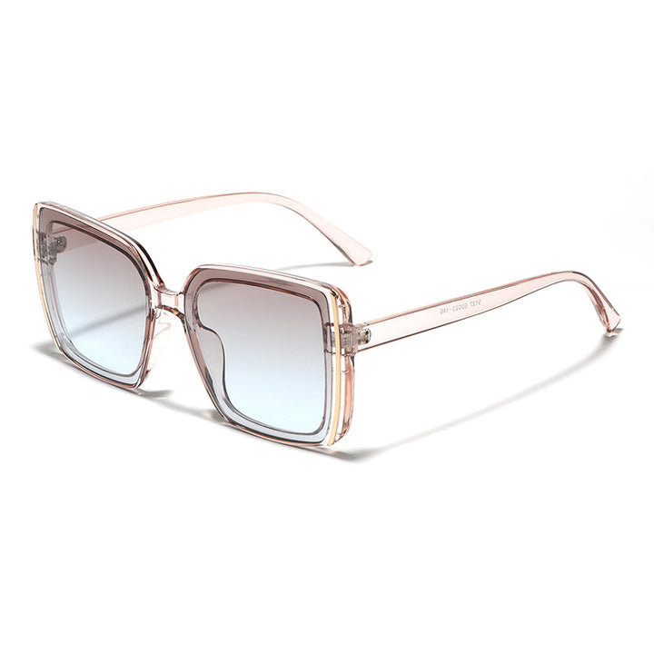 Dame oversized Designer-solbrille med unik ramme Luvikno