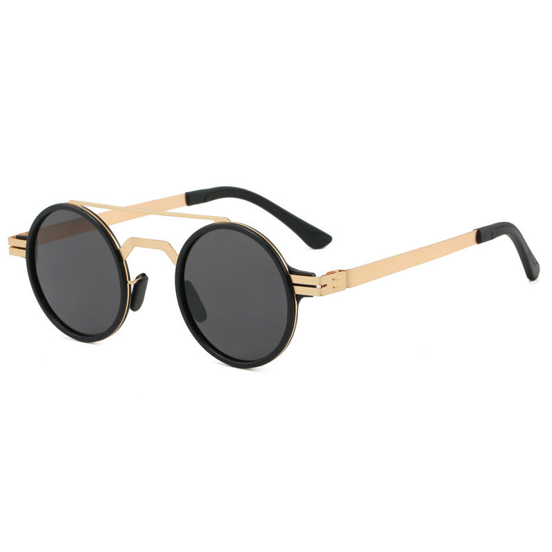 Dame moterunde solbriller med minimalistisk design Luvikno