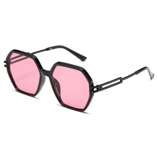 Dame moteriktig solbrille i avantgardistisk heksagon-design Luvikno