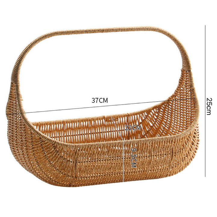 Dame Håndlaget Rattan Kurv med elegant kontur Luvikno