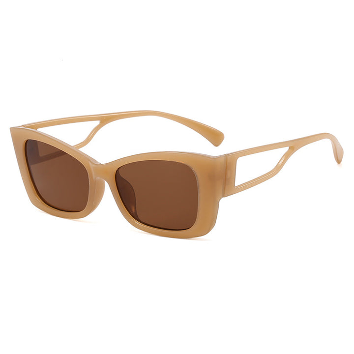 Damer trendy geometrisk solbrille med firkantet ramme Luvikno