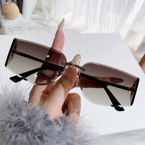 Dame elegant solbrille med høyverdig geometrisk design Luvikno