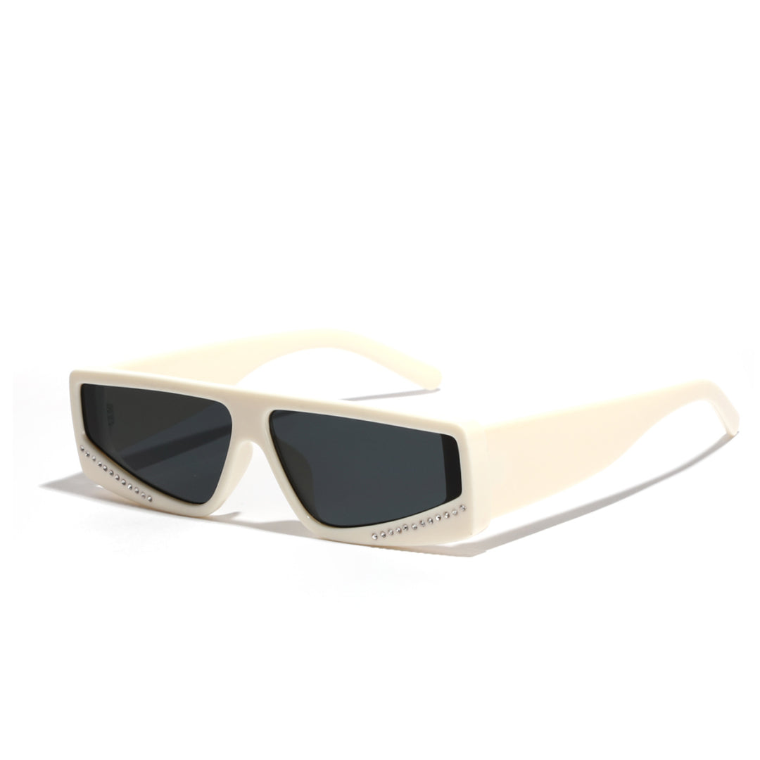 Dame oversized solbriller med futuristisk form og stilige dekorasjoner Luvikno