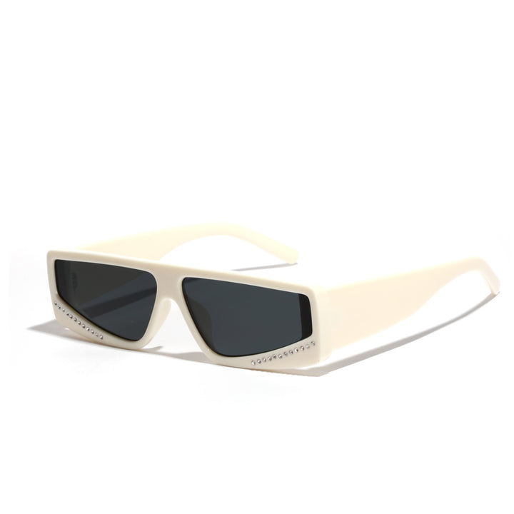 Dame oversized solbriller med futuristisk form og stilige dekorasjoner Luvikno