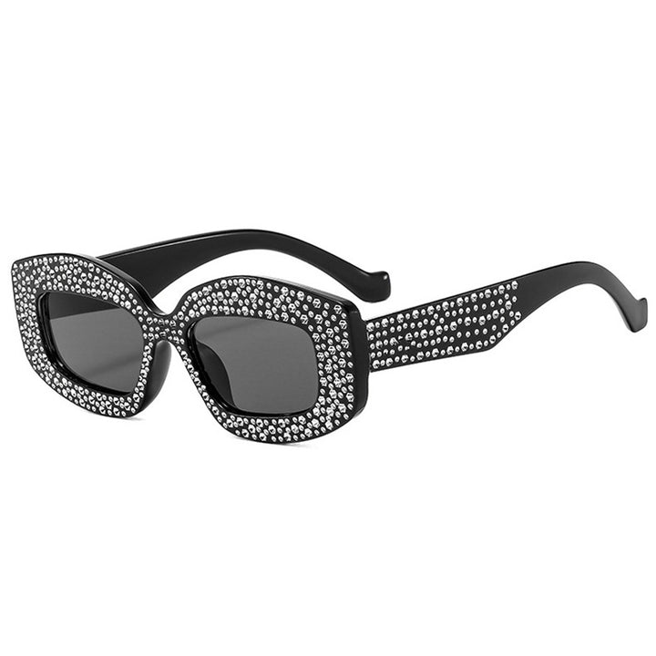 Dame iøynefallende solbriller med glamorøse strass-steiner Luvikno