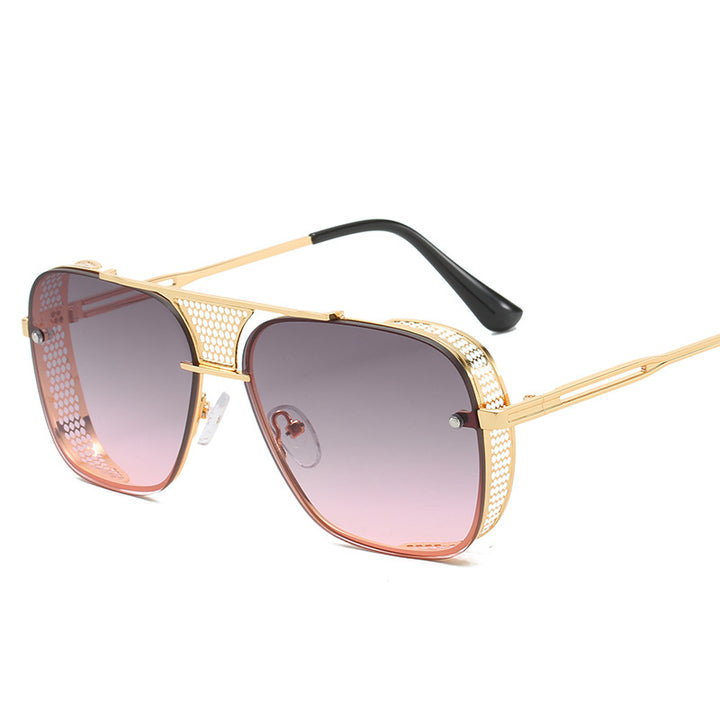 Dame moteriktig sport-solbrille med nettinnramming Luvikno