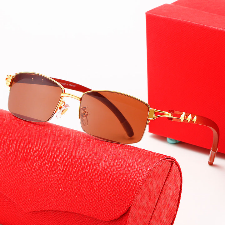 Dame eksklusiv designer solbrille med høyglansbehandlet metallramme og polarisert glass Luvikno