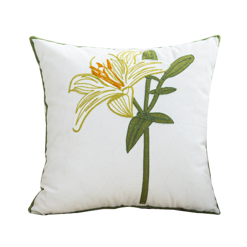 Women Decorative Cushion Cover with Fine Floral Embroidery Luvikno