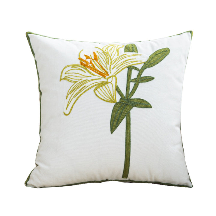 Women Decorative Cushion Cover with Fine Floral Embroidery Luvikno