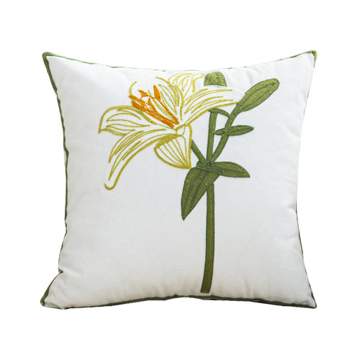 Women Decorative Cushion Cover with Fine Floral Embroidery Luvikno