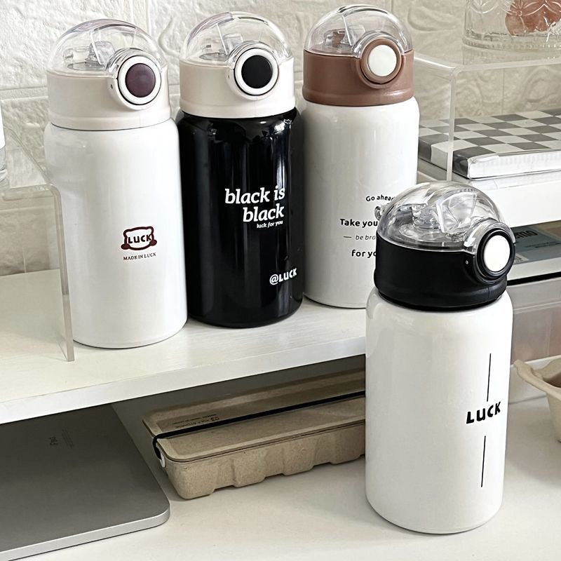 Damen Isoliertrinkflasche mit innovativem Klappdeckel und praktischem Griff Luvikno
