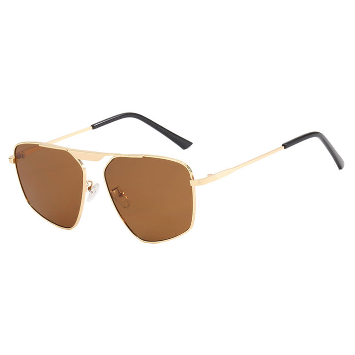 Dame solbrille i moderne, geometrisk design med robust metallramme Luvikno