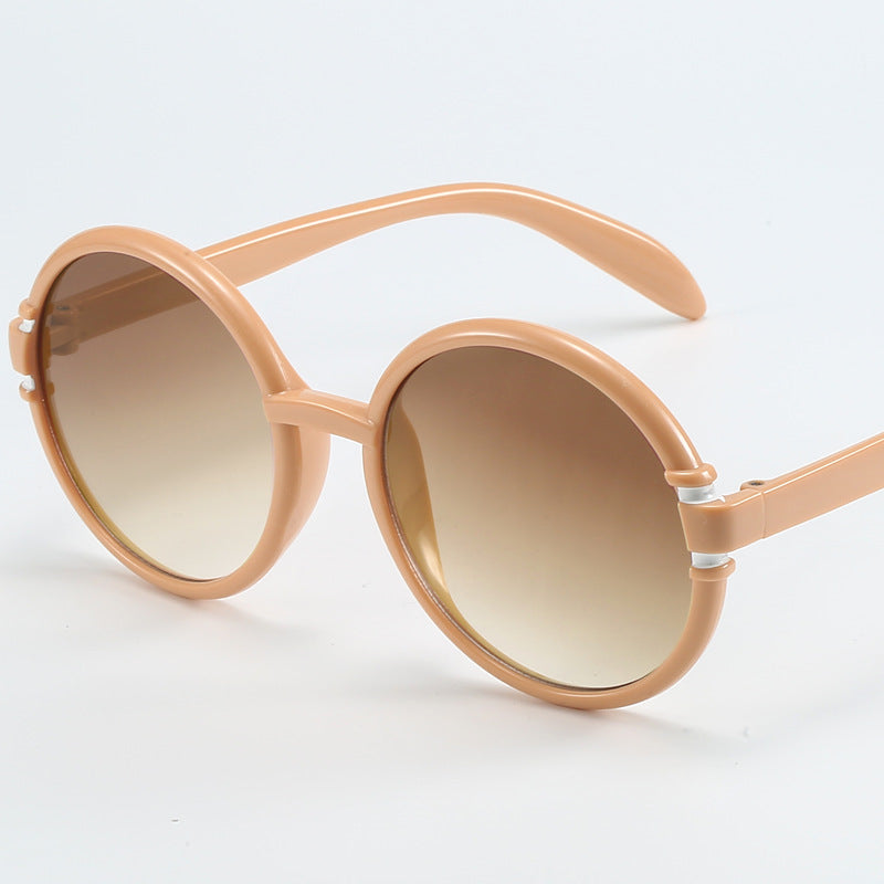 Dame rund solbrille i trendy leopardmønster med UV-beskyttelse Luvikno