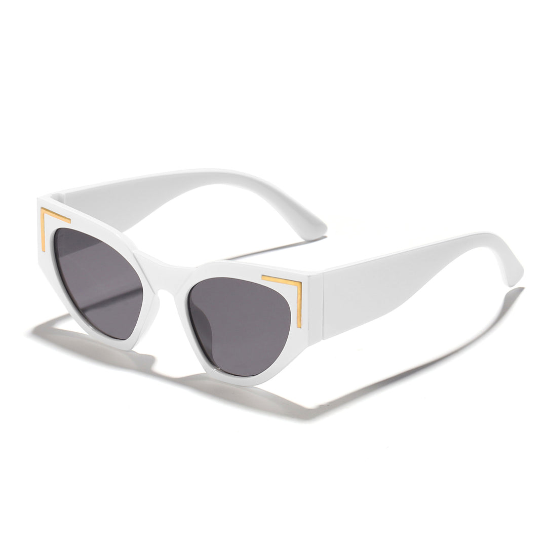 Dame kreativ Cat-Eye solbriller med transparent ramme og brune glass Luvikno