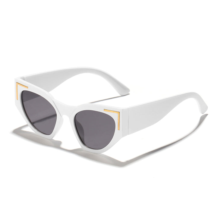 Dame kreativ Cat-Eye solbriller med transparent ramme og brune glass Luvikno