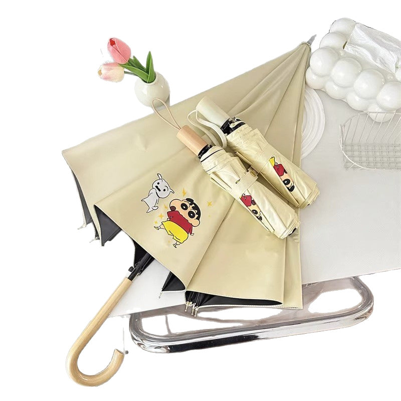 Damer foldbar paraply med kreativt karakterdesign Luvikno