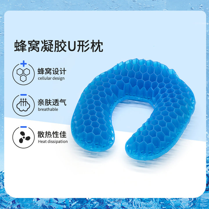 Unisex nan ergonomisk U-formet gel nakkepute med bikake struktur Luvikno