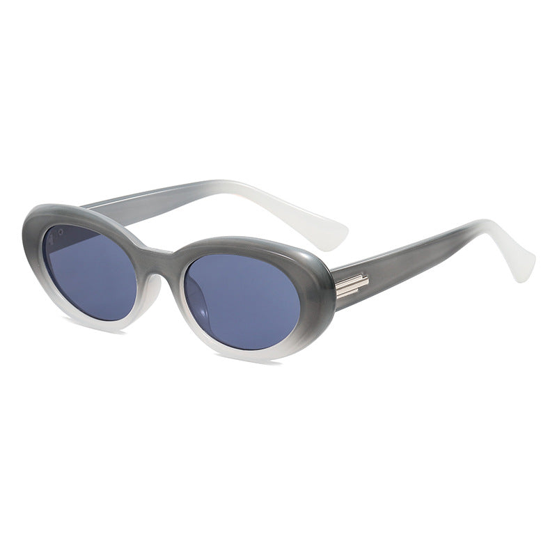 Dame elegant ovalformet solbrille med høykvalitets glass Luvikno