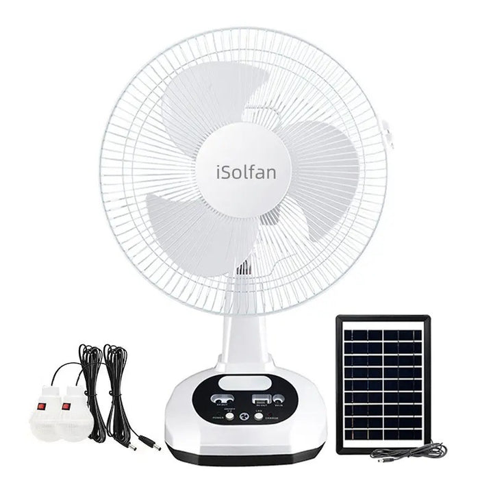 Kvinnenes bærbare solfan med USB-ladefunksjon og LED-belysning Skanto
