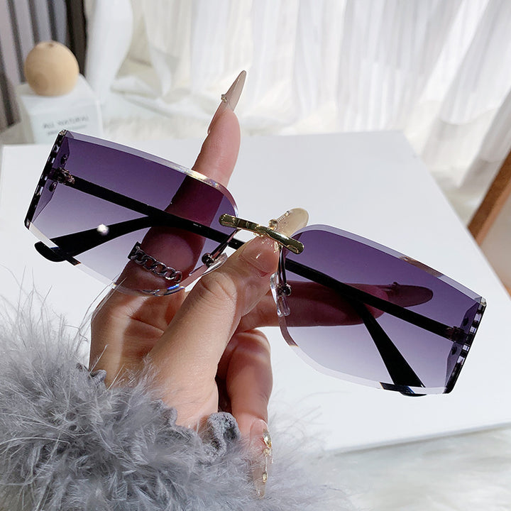 Dame elegant solbrille med høyverdig geometrisk design Luvikno