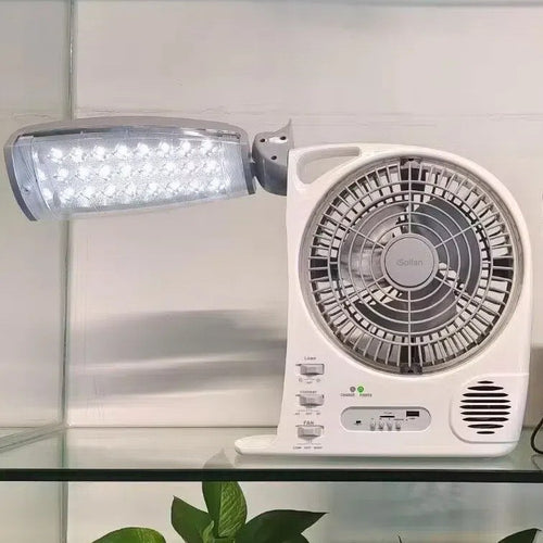 Kvinnes bærbar batteridreven vifte med integrert LED lys Skanto