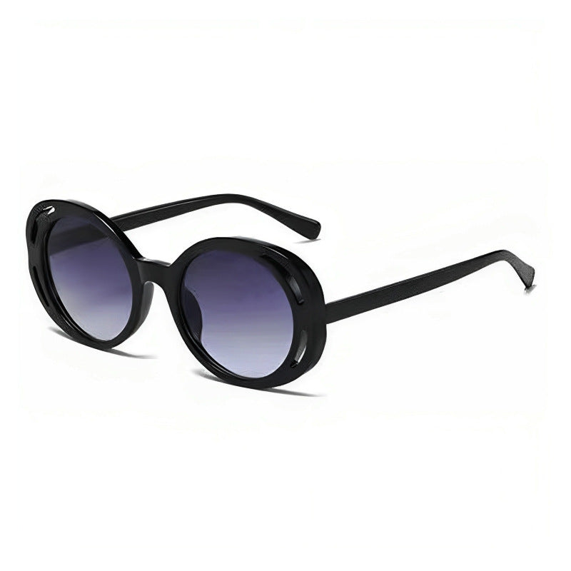 Dame Ovalformet Designer-solbrille med klassisk detalj Luvikno
