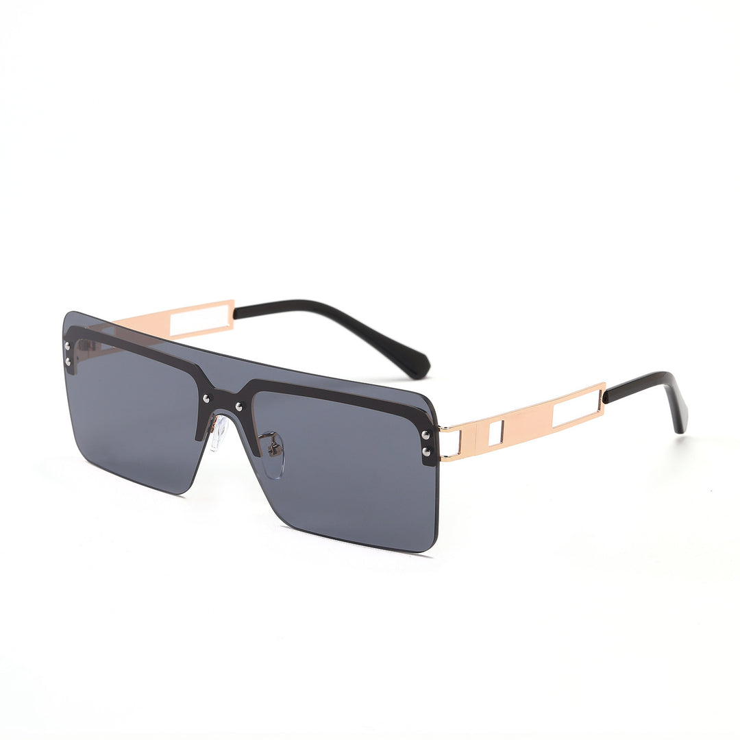 Dame oversized solbriller med moderne geometrisk design Luvikno