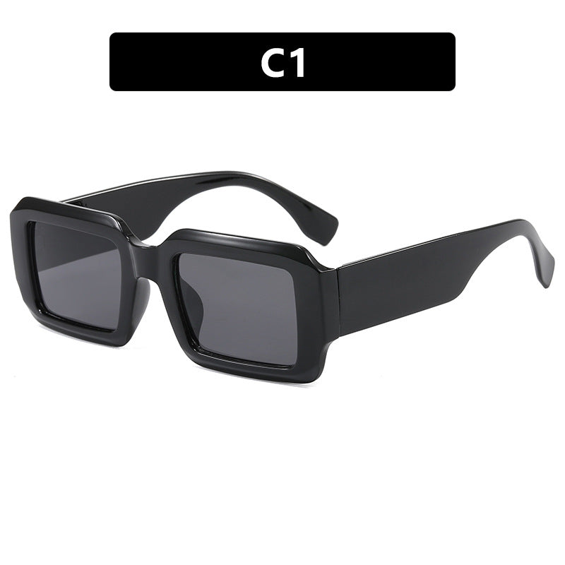 Dame oversized kvadratisk solbrille med moderne plastikkramme Luvikno