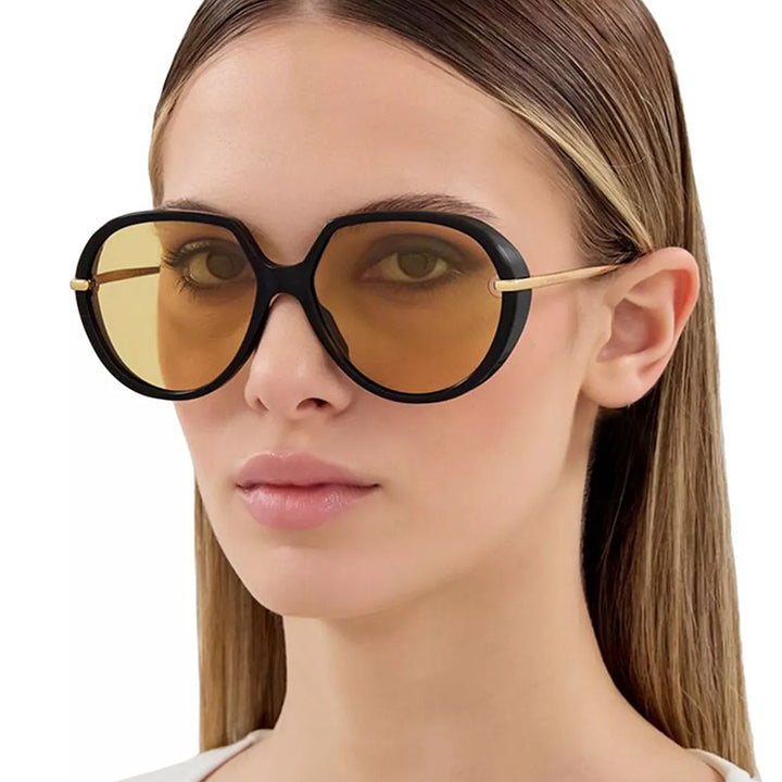 Dame Cat-Eye solbriller med blendefritt UV-beskyttelse og luksuriøs metallramme Luvikno