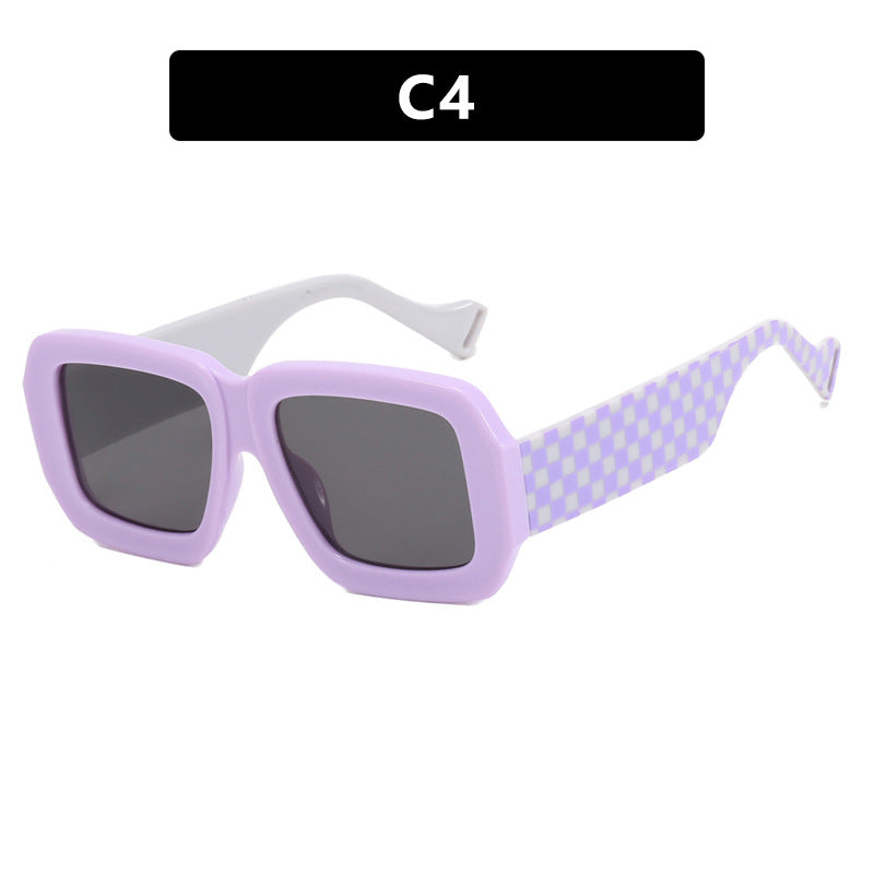 Dame moterik solbrille med kvadratisk design og stilig mønster Luvikno