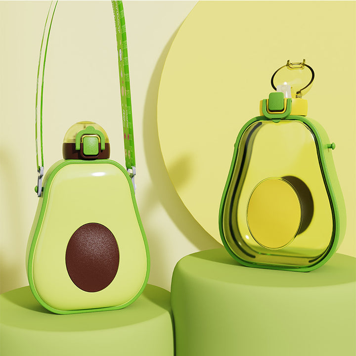 Damen Avocado Drikkeflaske med lekkasjesikker lukking og integrert bæresnor Luvikno