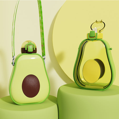 Damen Avocado Drikkeflaske med lekkasjesikker lukking og integrert bæresnor Luvikno