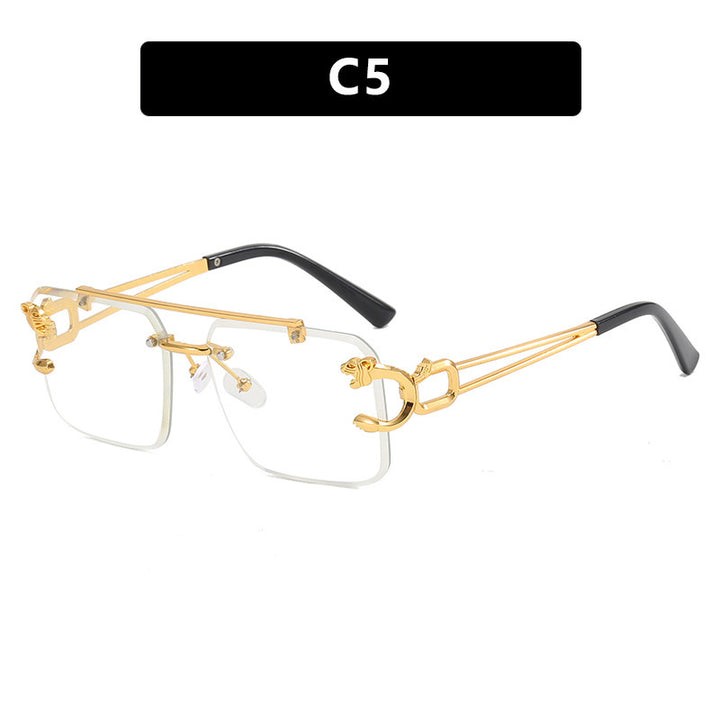 Dame kvadratisk solbrille med elegante dekorative detaljer Luvikno
